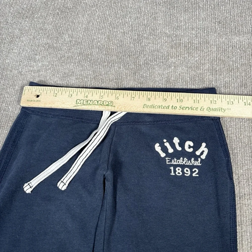 Abercrombie‎ Kids Sweatpants Youth Small Flared Navy Blue Fleece Embroidered Y2K